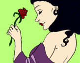 Dibujo Princesa con una rosa pintado por emaema
