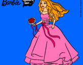 Dibujo Barbie vestida de novia pintado por blanca8