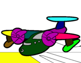 Dibujo Avión con aspas pintado por carlas