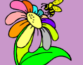 Dibujo Margarita con abeja pintado por laura1023
