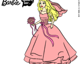 Dibujo Barbie vestida de novia pintado por princesa123