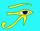 Dibujo Ojo Horus pintado por faraon