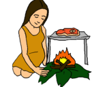 Dibujo Mujer cocinando pintado por notengoidea