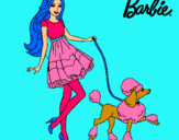 Dibujo Barbie paseando a su mascota pintado por sdfg