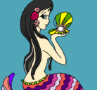 Dibujo Sirena y perla pintado por yujgdfd