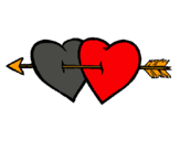 Dibujo Dos corazones con una flecha pintado por AMISTAD
