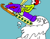 Dibujo Salto con moto de nieve pintado por yddfdhs