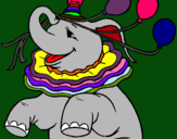 Dibujo Elefante con 3 globos pintado por sandra267890
