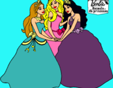 Dibujo Barbie y sus amigas princesas pintado por 13579