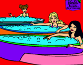 Dibujo Barbie y sus amigas en el jacuzzi pintado por MISU