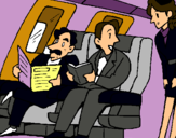 Dibujo Pasajeros en el avión pintado por gohan12345