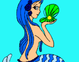 Dibujo Sirena y perla pintado por Natica 