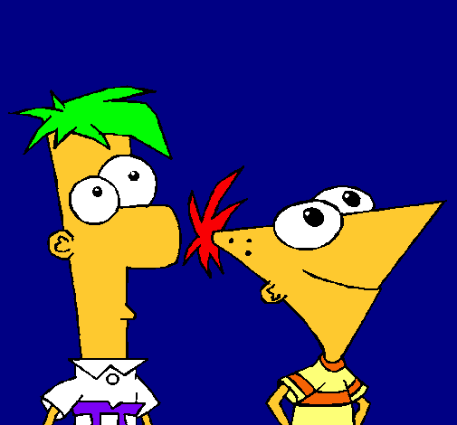Dibujo Phineas y Ferb pintado por ianna