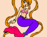 Dibujo Sirena con perlas pintado por gluglusa