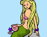 Dibujo Sirena con caracola pintado por mama78