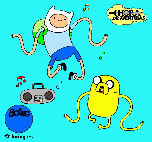 Finn y Jake escuchando música