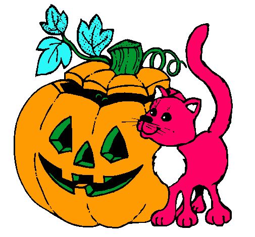 Calabaza y gato