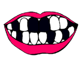 Dibujo Boca y dientes pintado por yormaris