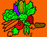 Dibujo verduras pintado por berduras