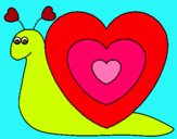 Dibujo Caracol corazón pintado por QWERTYUIOPAS