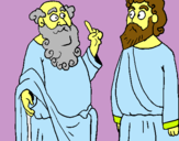 Dibujo Sócrates y Platón pintado por platon