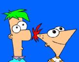 Dibujo Phineas y Ferb pintado por enerito