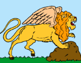 Dibujo León alado pintado por leonscotkene