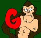 Dibujo Gorila pintado por jaredalo3