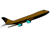 Dibujo Avión en el aire pintado por avio