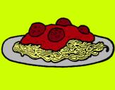 Dibujo Espaguetis con carne pintado por aldri