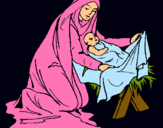Dibujo Nacimiento del niño Jesús pintado por amalia