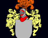 Dibujo Escudo de armas y casco pintado por menso