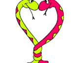 Dibujo Serpientes enamoradas pintado por dddddddddd