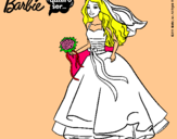 Dibujo Barbie vestida de novia pintado por goiuri