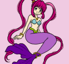 Dibujo Sirena con perlas pintado por pgyter