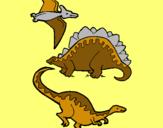 Dibujo Tres clases de dinosaurios pintado por victor_man