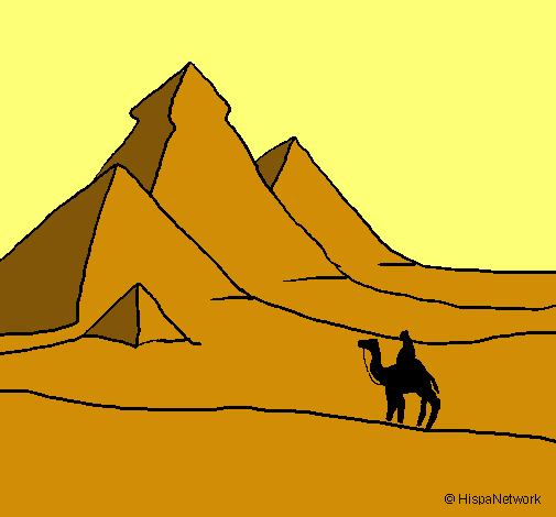 Dibujo Paisaje con pirámides pintado por 4422528296