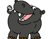 Dibujo Hipopótamo pintado por karlacvcr