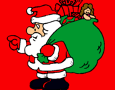 Dibujo Papa Noel con el saco de regalos pintado por 060744
