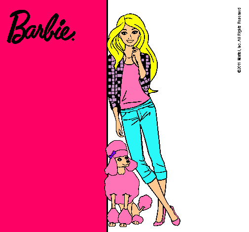 Barbie con cazadora de cuadros