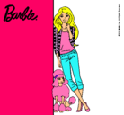 Dibujo Barbie con cazadora de cuadros pintado por clau8dia