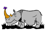 Dibujo Rinoceronte y mariposa pintado por irabai