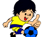 Dibujo Chico jugando a fútbol pintado por wuomen