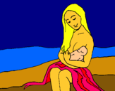 Dibujo Madre con su bebe pintado por alfonsi 