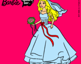 Dibujo Barbie vestida de novia pintado por goiuri