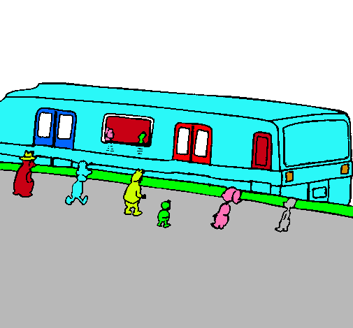 Dibujo Pasajeros esperando al tren pintado por Benjamin3