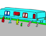 Dibujo Pasajeros esperando al tren pintado por Benjamin3