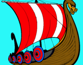 Dibujo Barco vikingo pintado por  jejej