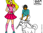 Dibujo Barbie con su perrito y una amiga pintado por kogjetkfhgij