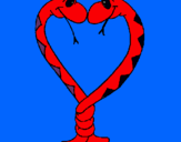Dibujo Serpientes enamoradas pintado por serpientes